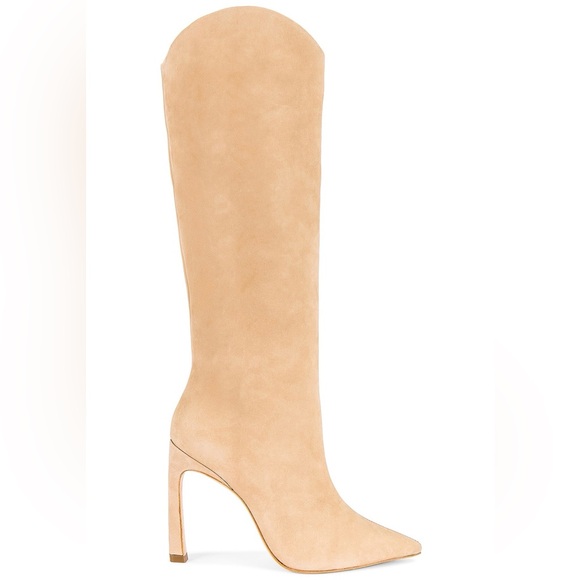 SCHUTZ Shoes - Maryana Sculpt Boot in Light Nude Tan Nubuck Suede - Schutz NWOB